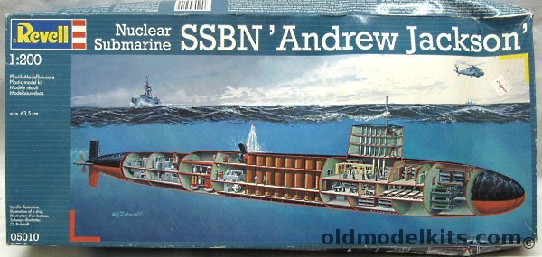 Revell 1/200 Cut Away Nuclear SSBM Andrew Jackson Polaris Submarine, 05010 plastic model kit